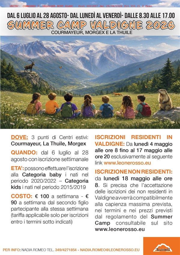 Summer Camp Valdigne 2026